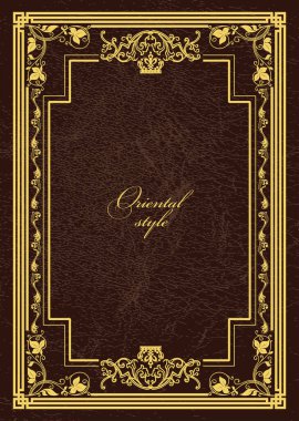 Koyu arkaplanda altın bir süs. Davetiye olarak kullanılabilir