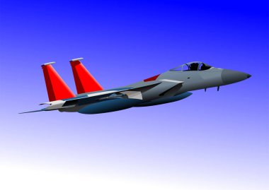 Savaş uçakları. Silahlıyım. Tasarımcılar için vektör 3d el çizimi illüstrasyonu