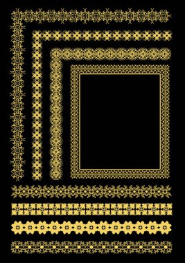 Farklı Tasarım Stili Süsleme Kuralları Koleksiyonu. El çizimi vektör illüstrasyonu