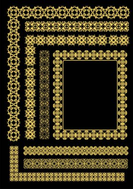 Farklı Tasarım Stili Süsleme Kuralları Koleksiyonu. El çizimi vektör illüstrasyonu