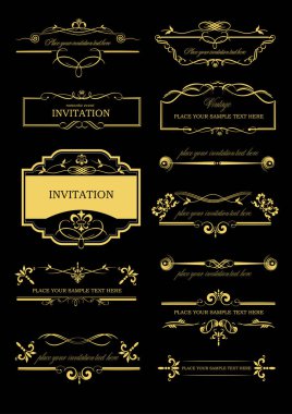 Eski bir retro süs. Royal Golden tarzı tasarım. Eski model. Vektör illüstrasyonu