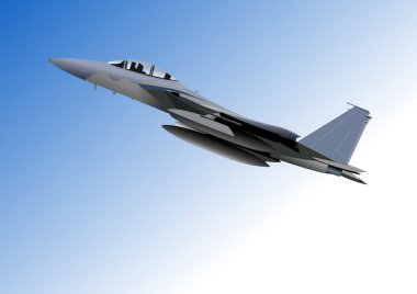 Savaş uçakları. Silahlıyım. Vektör 3d çizim eli