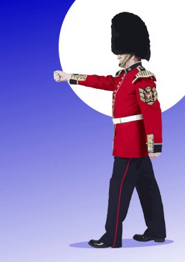 London  guard. Colored 3d vector illustration for designers