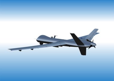 Modern insansız hava aracı havada uçuyor.