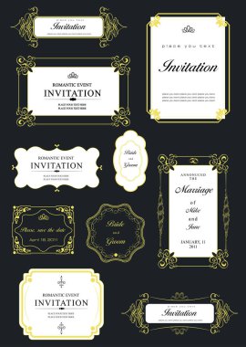 Girdap gibi dönen altın bord 'lu düğün davetiyeleri.