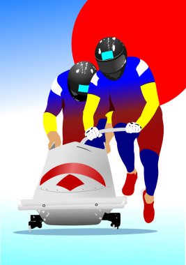 İki kızak sporcusu bobsleigh 'i yarışmaya zorluyor
