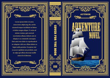 Açık denizde yelkenli bir geminin yer aldığı klasik kitap kapağı tasarımı, macera ve tarihi romanlar için mükemmel.