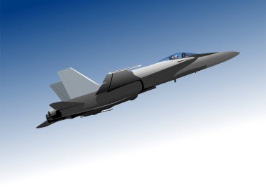 Askeri jet uçakları mavi gökyüzünde uçuyor.