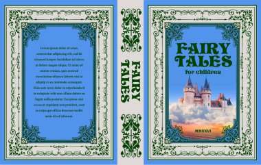 Karmaşık klasik kitap kapağı tasarımı bulutların üzerinde yüzen görkemli bir kale, merak ve hayal gücünü çağrıştırıyor.