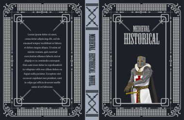 Book cover design featuring a templar knight, perfect for historical novels, fantasy stories, and medieval-themed publications clipart