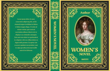 Book cover design showcasing a portrait of a noblewoman, set against a green backdrop with an ornate gold frame, evokes a sense of classic literatur