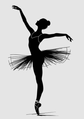 Sivri uçlu ayakkabılarla dans eden bir balerin silueti, zarafet ve özgüven gösterisi.