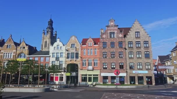 Roeselare Belgium Ağustos 2022 Grote Markt Merkez Meydanı — Stok video