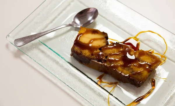 Lekker Spaans Dessert Pan Calatrava Flan Gebakken Met Spons Cake — Stockfoto