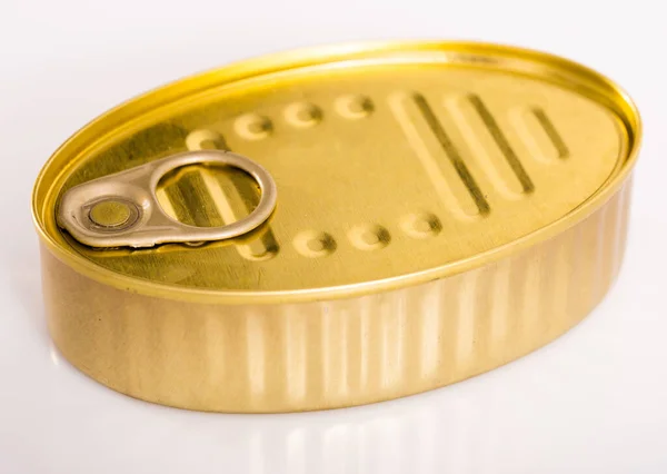 Bronze Dose Mit Ringzug Ansicht Der Verpackungssammlung Von Oben Niemand — Stockfoto