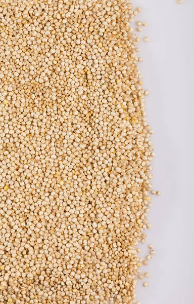 Natürlicher Hintergrund Von Quinoasamen Auf Weißer Oberfläche Biolebensmittel Für Gesunde — Stockfoto