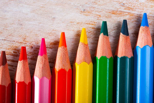 Many Various Pencils Table High Quality Photo — Stock Photo, Image