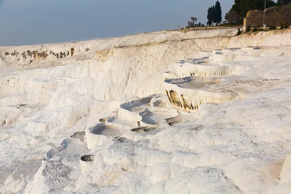 Natural Travertine Thermal Pools Terraces Blue Water Cotton Castle Pamukkale — Stock Photo, Image