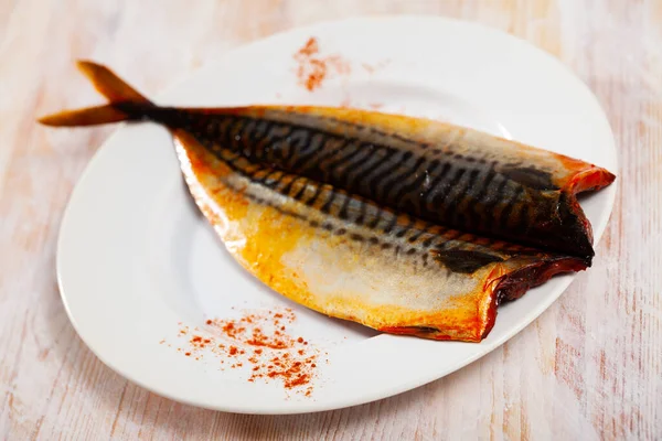 Marinated Mackerel Fish Sprinkled Smoked Paprika Popular Spanish Seafood — Stock Photo, Image