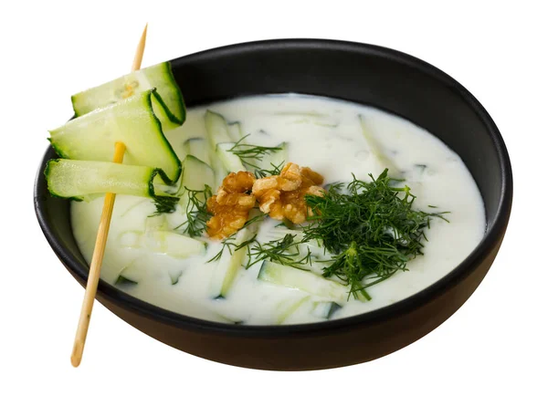 Southeast European Cuisine Traditional Chilled Soup Tarator Yogurt Fresh Cucumber — Stock Photo, Image
