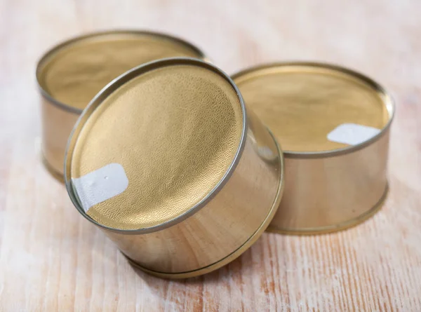 View Closed Silver Tin Can Food High Quality Photo — Stock Photo, Image