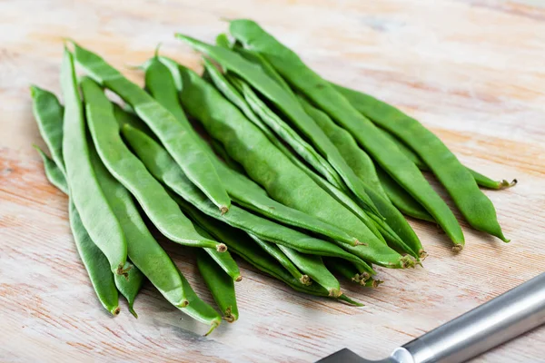 Ingredientes Vegetales Para Cocinar Pimientos Verdes Orgánicos Sobre Mesa Madera — Foto de Stock