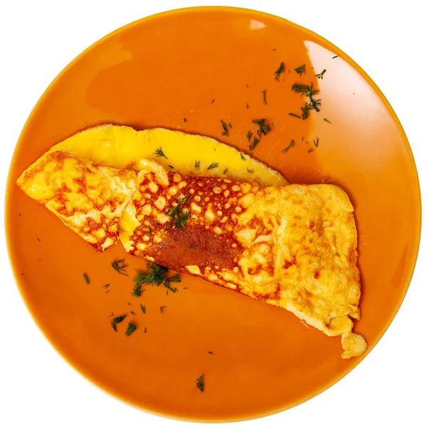 Peynirli Omlet Mis Kokulu Dereottan Oluşan Hafif Sağlıklı Bir Kahvaltı — Stok fotoğraf