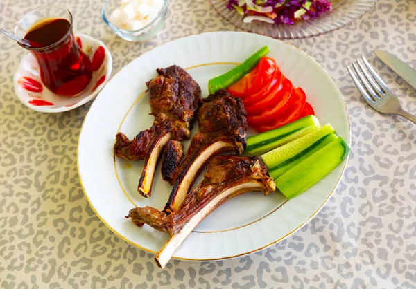 Baked rib grilled. Lamb. Carry a lamb. Turkish cuisine