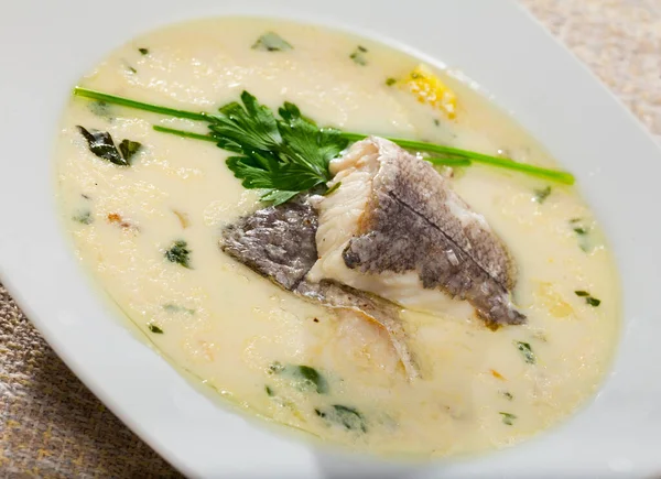 Traditional Scottish Thick Soup Cullen Skink Made Smoked Haddock Potatoes — Stock Photo, Image