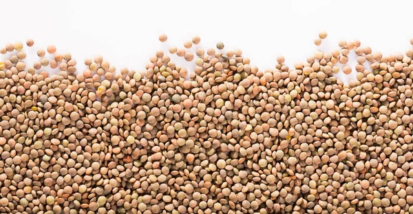 Closeup Raw Lentil Grains White Background Concept Healthy Nutritious Food — Stock Photo, Image