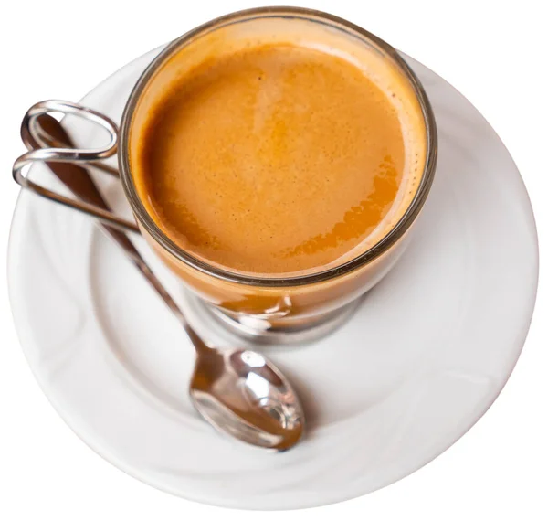 Obrázek Šálku Čerstvého Kávy Cortado Izolované Přes Bílé Pozadí — Stock fotografie