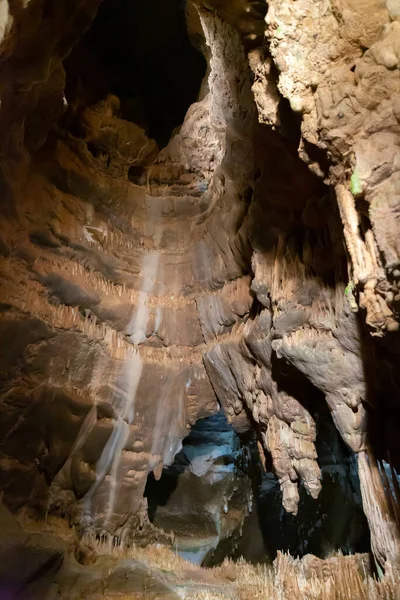 Vista Panorâmica Interior Caverna Balcarka Perto Brno República Checa — Fotografia de Stock