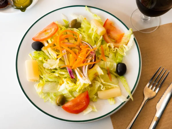 Delicious Summer Salad Carrots Olives Celery — Stock fotografie