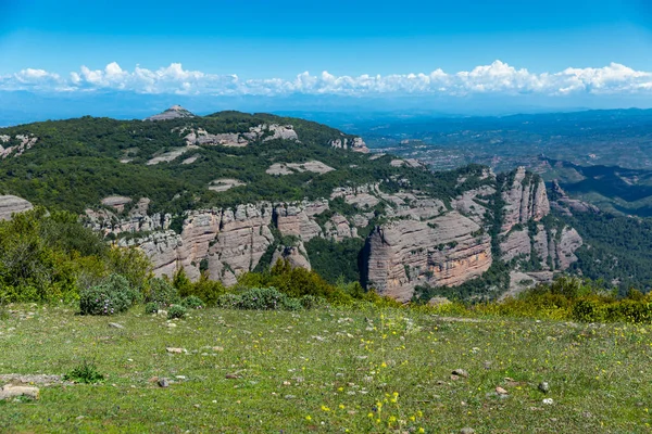 Picturesque Rock Landscape Sant Llorenc Del Mont Protected Area Natural — стокове фото