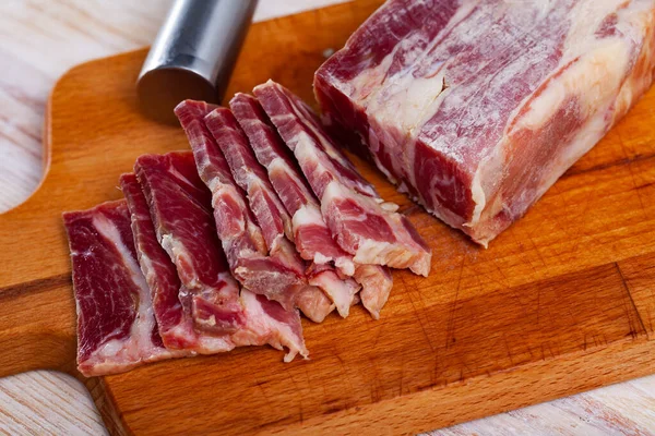 Lacon Curado Spanish National Delicacy Jerky Pork Ham High Quality — Stock Photo, Image