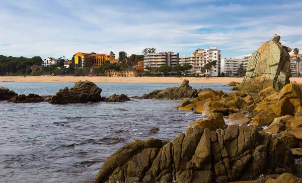 Picturesque Beach Line Lloret Mar View Sunny Day — Stock Photo, Image