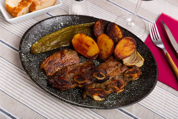 Churasco Delicioso Plato Popular Cocina Española Hecho Deliciosa Carne Res —  Fotos de Stock