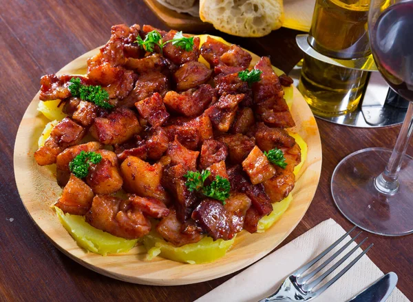 Morro Gallega Typical Spanish Dish Galicia Roasted Cut Pig Snouts — Stockfoto
