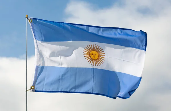 Drapeau État Argentine Flotte Contre Ciel — Photo