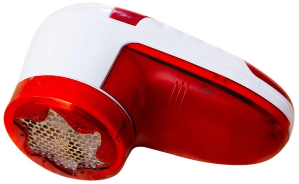 Röd Och Vit Plast Handhållen Tyg Rakapparat Maskin För Att — Stockfoto