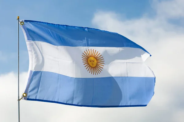 空に対するアルゼンチンのフルートの状態の旗 — ストック写真