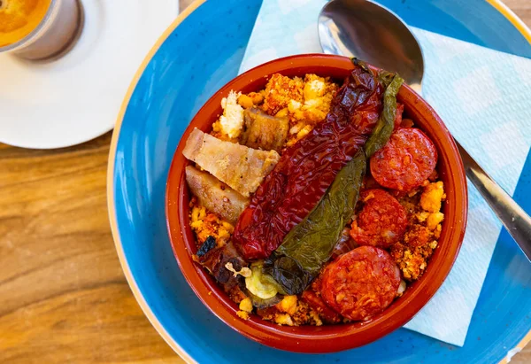 Plate Food Called Migas Typical Province Jaen Andalusia Spain — Stock fotografie
