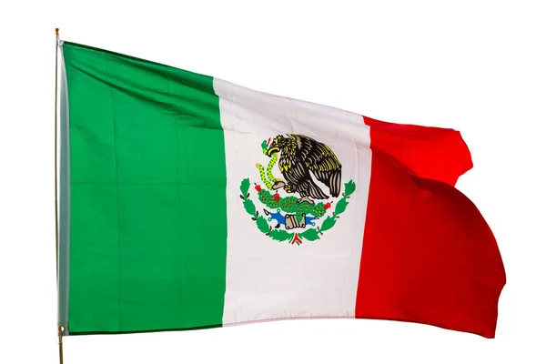 墨西哥的国旗 在白色背景下被隔离 — 图库照片