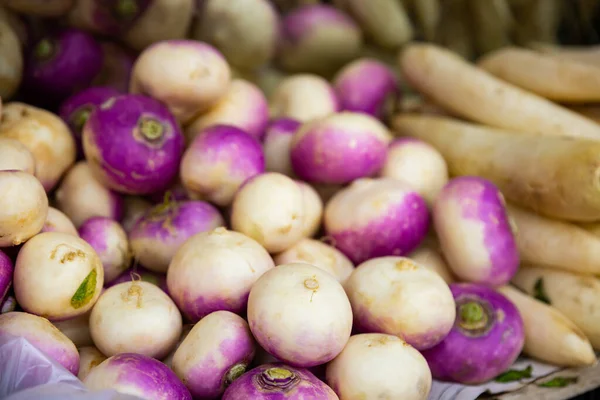 Turnip Roots Prepared Sale Greengrocery Store — Stock Photo, Image