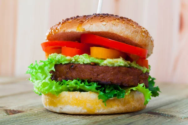 Soya Fasulyesi Salatadan Yapılmış Sağlıklı Vejetaryen Hamburger — Stok fotoğraf
