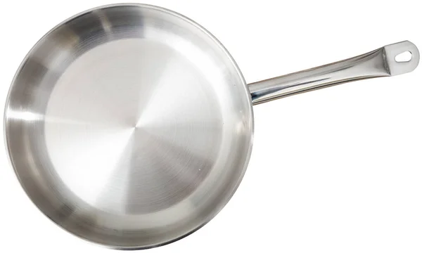 Small Metallic Frying Pan Having Practical Long Handle Safe Use — Stock Photo, Image