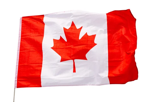 Flag Canada Cloudy Sky Close — Stock Photo, Image
