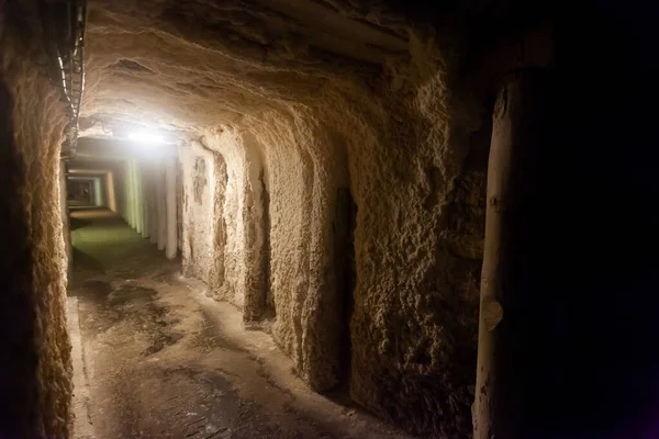 View Dark Corridors Lights Old Closed Mines — Stock Photo, Image