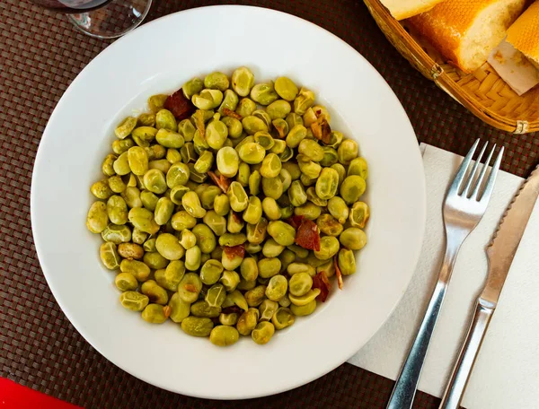 Habas Catalana Spanish Recipe Broad Beans — Stock Photo, Image