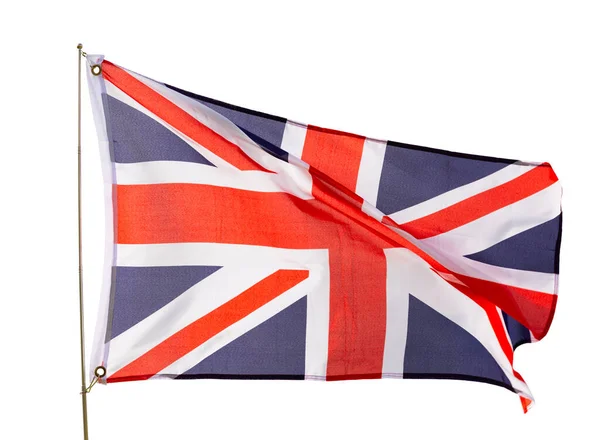 Textilflaggor Från Förenade Konungariket Storbritannien Och Nordirland Fladdrar Isolerad Över — Stockfoto